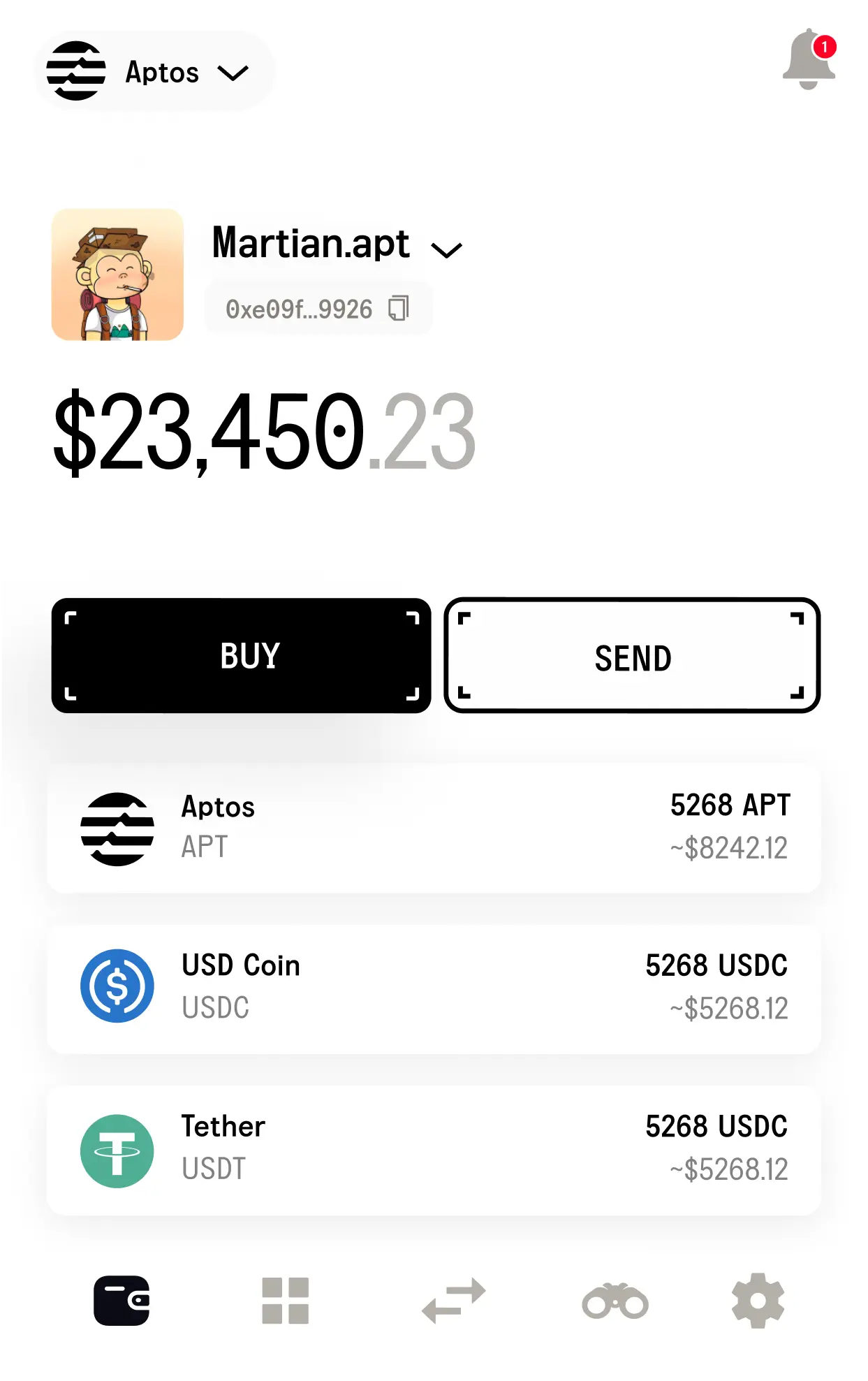 Martian Wallet get Airdrop, Aptos. Crew3 - Blvck Sun - Medium