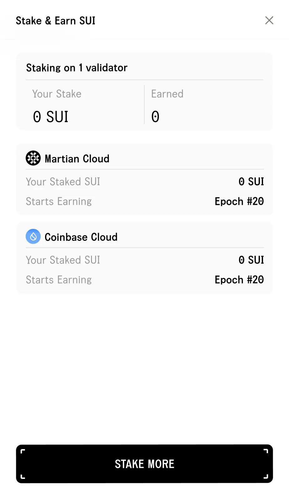 Stake tokens in martian wallet